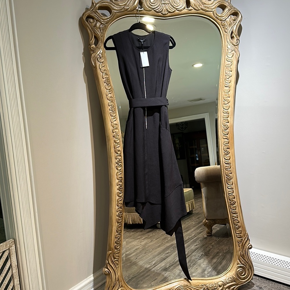 Black sleeveless midi dress